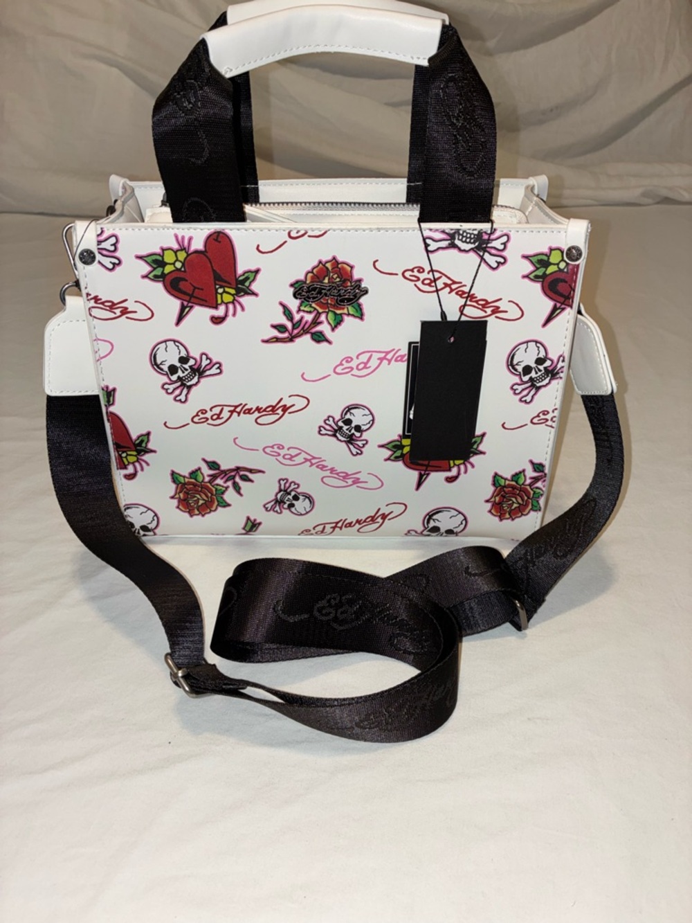 Ed Hardy Skull & Heart Tote Bag
